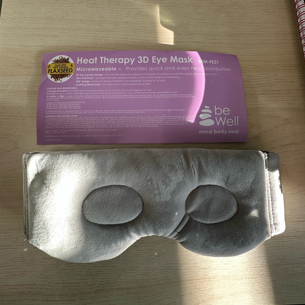 Be Well Heat Therapy Eye Mask